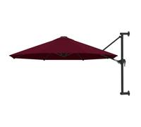 vidaXL Parasol Mural avec Mât en Métal Pare-Soleil Parasol de Jardin Patio Terrasse Extérieur Anti-UV Anti-décoloration 300 cm Bordeaux