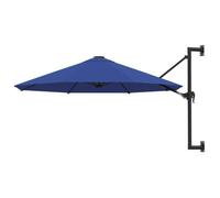 vidaXL Parasol mural avec mât métallique 300 cm Bleu