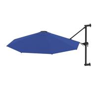 Vidaxl Parasol Mural Avec Mât Métallique 300 Cm Bleu Bleu