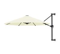 vidaXL Parasol mural 300 cm avec mât métallique Sable – pour balcon, jardin, terrasse