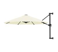 vidaXL Parasol mural 300 cm avec mât métallique Sable – balcon, jardin, terrasse