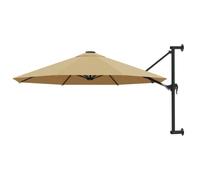 Vidaxl Parasol Mural Avec Mât Métallique 300 Cm Taupe
