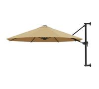 Parasol Mural avec Mât Métallique 300 cm Taupe Balcon Jardin Terrasse 44866