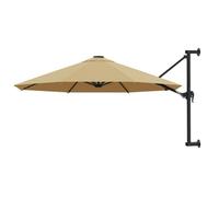 vidaXL Parasol mural 300 cm avec mât métallique Taupe Balcon Jardin 44866