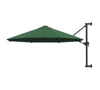 vidaXL Parasol Mural avec Mât Métallique 300 cm Vert Balcon Jardin Terrasse 44864