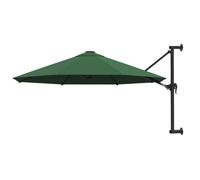 vidaXL Parasol Mural avec Mât Métallique 300 cm Vert Balcon Jardin Terrasse 44864