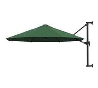 vidaXL Parasol Mural avec Mât Métallique 300 cm Vert Balcon Jardin Terrasse 44864 Vert G
