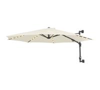 Vidaxl Parasol Mural Avec Mât Métallique Et Led 300 Cm Sable