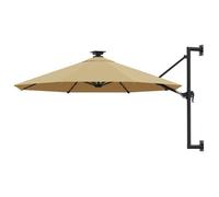 vidaXL Parasol Mural de Jardin avec LED, Pare-soleil de Patio, Abri de Soleil, Parasol de Terrasse Arrière-cour Extérieur, 312525