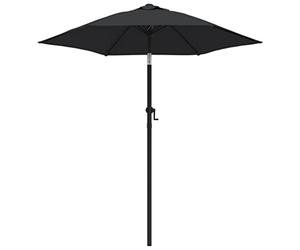 vidaXL Parasol Noir 200x224 cm Aluminium
