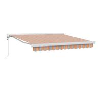 vidaXL Parasol rétractable Automatique à Rayures Multicolores 300 x 250cm, Solution Moderne d'ombre extérieure, Protection Contre Le Soleil pour Le Patio Ombra, résistant aux intempéries