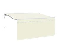 vidaXL Parasol rétractable Beige 300 x 200 cm, résistant aux UV. Auvent en Polyester avec Cadre en Aluminium Peint, idéal pour créer de l'ombre sur ta terrasse. C'est Une Solution Super Pratique avec