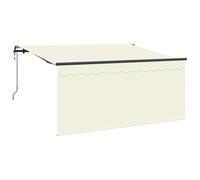 vidaXL Parasol rétractable Beige et Gris 300 x 200 cm en Polyester, alu, résistant aux UV et à l'eau, Bras manuels, fixé au Mur, Stores enrouleurs, Finition Mate, auvents, abris de Soleil pour Le jar