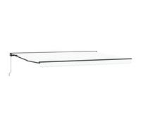 vidaXL Parasol rétractable Blanc 5 x 3m avec Un Cadre en Aluminium revêtu de Poudre, Une Toile en Polyester Qui résiste aux UV et à l'eau, idéal pour l'été, Facile à Installer, Parfait pour Faire de