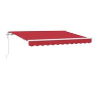 vidaXL Parasol rétractable en Rouge et Blanc, 3,5 x 2 m, en Polyester et Aluminium, résistant aux UV et à l'eau, Manuel, avec Un Cadre monté au Mur. C'est Une Super Solution d'ombre Moderne avec Une