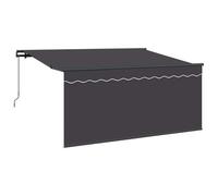 vidaXL Parasol rétractable Gris Anthracite 300 x 200 cm en Tissu Polyester, fixé au Mur avec Un Cadre en Aluminium Peint. Il Offre de l'ombre à l'extérieur, résiste aux UV et à l'eau, ne se décolore