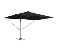 Vidaxl Parasol Déporté Roma Avec Led Noir 352x251x265 Cm Aluminium