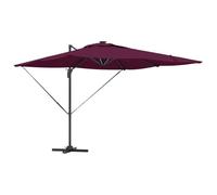 vidaXL Parasol Rouge Bordeaux 286 x 285 x 270 cm Aluminium, Parasol rectangulaire d'extérieur, inclinable, Rotatif pour terrasse et Jardin, Ombre Moderne d'été
