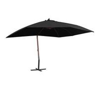 Parasol Suspendu Avec Mat En Bois 400x300 Cm Noir Noir