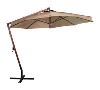Vidaxl Parasol Suspendu Avec Mât Taupe 3,5x2,9 M Bois De Sapin Massif