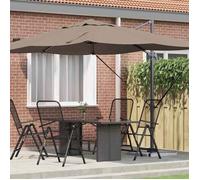 vidaXL Parasol Taupe 351 x 250 x 260 cm Polyester et Aluminium, Parasol moderne inclinable, rotatif, résistant aux UV,42003346