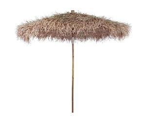 vidaXL Parasol Tiki avec auvent en Feuille de bananier 150 cm Bambou, Parasol de Jardin, Parasol d'extérieur, Parasol de Soleil, Parapluie