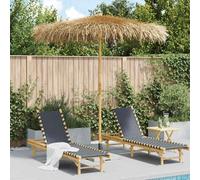 Vidaxl Parasol Tiki Avec Toile En Feuille De Bananier 240 Cm En Bambou