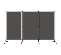 vidaXL Paravent 3 Panneaux, 260x180 cm, Tissu Polyester & Structure en Fer, Anthracite, Écran de Confidentialité Pliable, 320733
