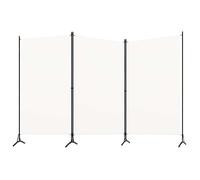 vidaXL Paravent 320731 3 panneaux 260x180 cm Tissu polyester et structure en fer Blanc