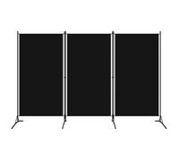 vidaXL Paravent 3 Panneaux, 260x180 cm, Tissu Polyester & Structure en Fer, Noir, Écran de Confidentialité Pliable, Cloison 320734