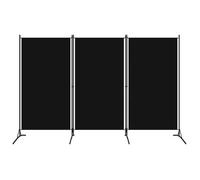 vidaXL Paravent 320734 – 3 panneaux 260x180 cm polyester et structure en fer Noir