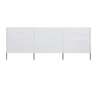 vidaXL Paravent 3 Panneaux Ecran de Plage Anti-Vent Abri de Plage Pare-Vue Coupe-Vent Camping Jardin Pliable Extérieur Tissu 400x160 cm Blanc Sable