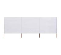 vidaXL Paravent 3 Panneaux Ecran de Plage Anti-Vent Abri de Plage Pare-Vue Coupe-Vent Camping Jardin Pliable Extérieur Tissu 400x80 cm Blanc Sable