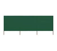 vidaXL Paravent 3 Panneaux Ecran de Plage Anti-Vent Abri de Plage Pare-Vue Coupe-Vent Camping Jardin Pliable Extérieur Tissu 400x80 cm Vert