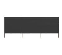 vidaXL Paravent 3 panneaux en tissu 400 x 160 cm Anthracite