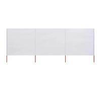 vidaXL Paravent 3 Panneaux Ecran de Plage Anti-Vent Abri de Plage Pare-Vue Coupe-Vent Camping Jardin Pliable Extérieur Tissu 400x160 cm Blanc Sable