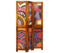 vidaXL Paravent 3 Panneaux Marron Miel 35x1,5x160 cm Bois Massif Acacia