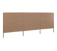vidaXL Paravent 3 panneaux Tissu 400 x 120 cm Taupe