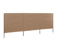 Vidaxl Paravent 3 Panneaux Tissu 400 X 120 Cm Taupe