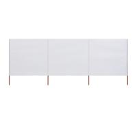 vidaXL Paravent 3 panneaux Tissu 400 x 160 cm Blanc sable Blanc