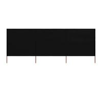 vidaXL Paravent 3 panneaux Tissu 400 x 160 cm Noir Noir