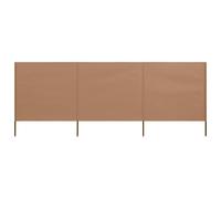 Vidaxl Paravent 3 Panneaux Tissu 400 X 160 Cm Taupe