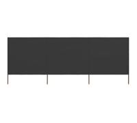vidaXL Paravent 3 panneaux Tissu 400 x 80 cm Anthracite
