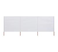 vidaXL Paravent 3 panneaux Tissu 400 x 80 cm Blanc sable