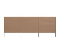 vidaXL Paravent 3 panneaux en tissu 400 x 80 cm Taupe