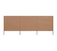 vidaXL Paravent 3 Panneaux Tissu 400 x 80 cm Taupe