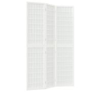 vidaXL Paravent 3 pièces style japonais Pliable 120x170 cm Blanc