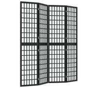 vidaXL Paravent 4 pièces style japonais Pliable 160x170 cm Noir