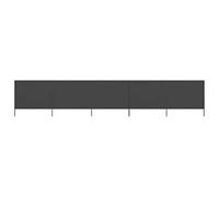 vidaXL Paravent 5 Panneaux Ecran de Plage Anti-Vent Abri de Plage Pare-Vue Coupe-Vent Camping Jardin Pliable Extérieur Tissu 600x80 cm Anthracite