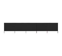 vidaXL Paravent 5 Panneaux Ecran de Plage Anti-Vent Abri de Plage Pare-Vue Coupe-Vent Camping Jardin Pliable Extérieur Tissu 600x160 cm Noir